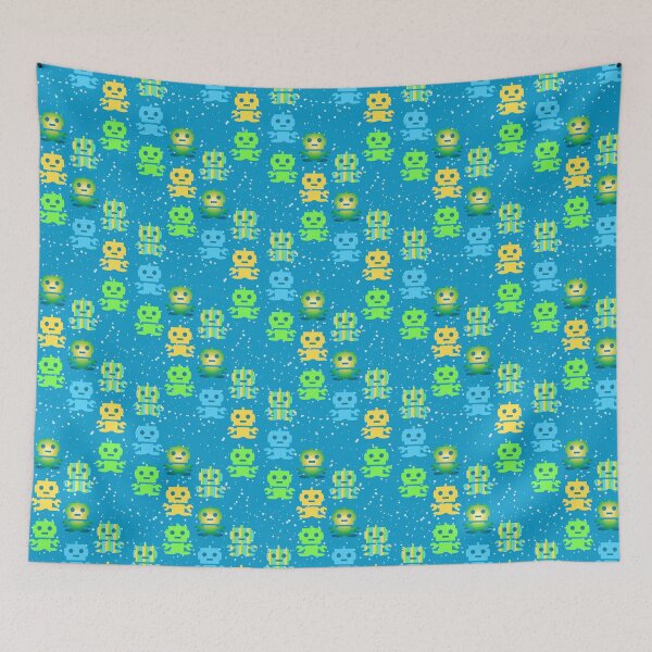 Item preview, Kids Robots Blue - Green - Yellow designed and sold by Pink Pineapple Works.