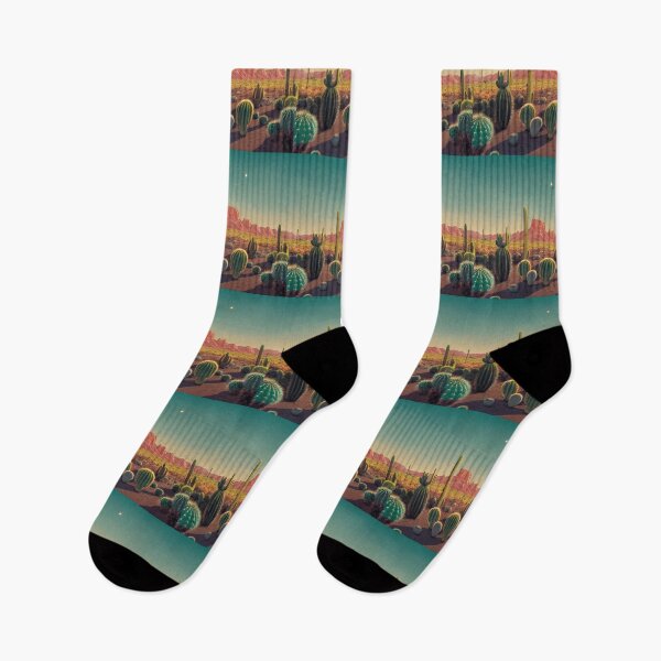 Item preview, Arizona desert at night - Western desert landscape -Saguaros designed and sold by TeeARTHY.