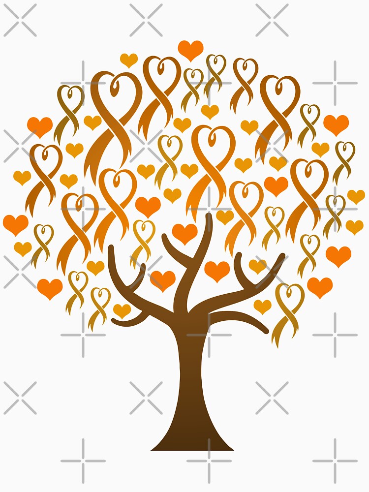 "Raising Support & Awareness Charity Ribbon Tree (Orange)" Tshirt for Sale by ThisOnAShirt