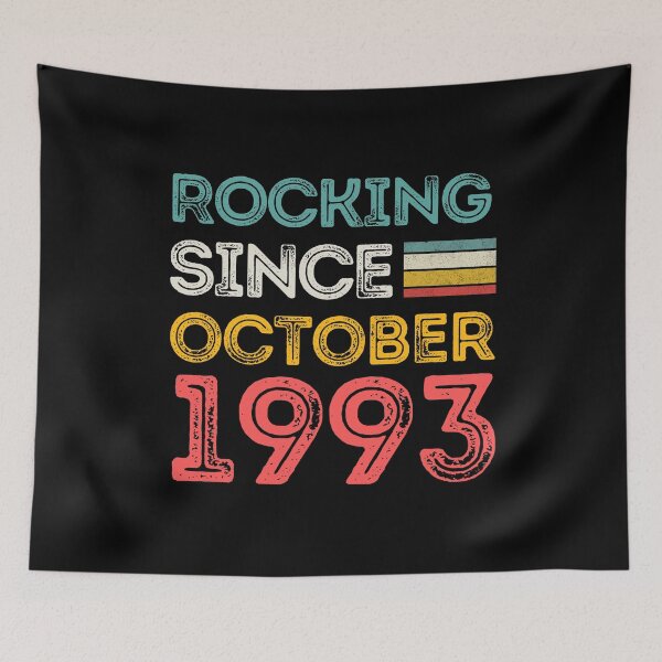 Item preview, Retro Rocking Since October 1993 For Birthday Month And Year As A October Birthday Quotes designed and sold by Funwithmusic.
