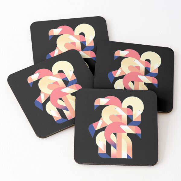 Item preview, Geometrical flamingoes | gift for bird lovers | flamingo design designed and sold by Arteartz.