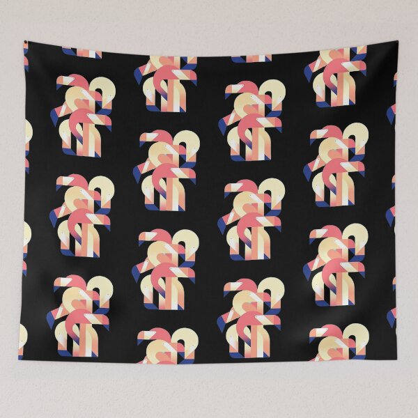 Item preview, Geometrical flamingoes | gift for bird lovers | flamingo design designed and sold by Arteartz.