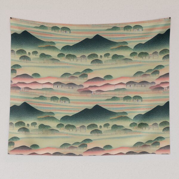 Item preview, Mountain Villages Chiyogami Pattern designed and sold by kansaikate.