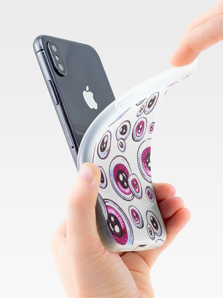 Alternate view of Pink Eyeball Pattern iPhone Case & Cover