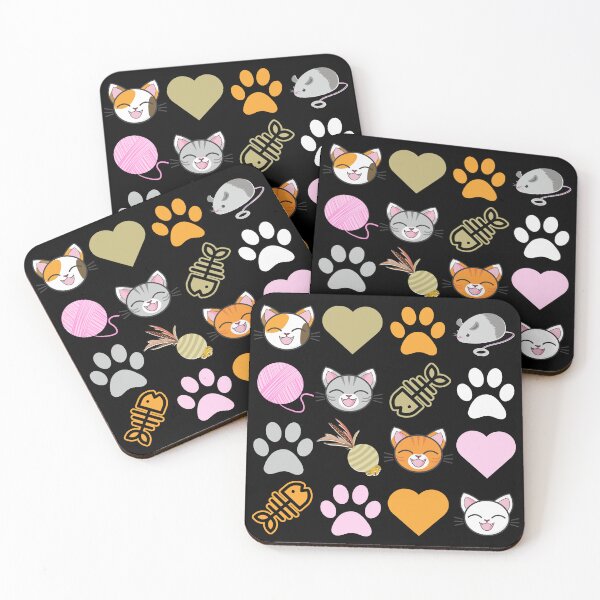 Item preview, Cute cat repeating pattern designed and sold by EvergreenWhimsy.