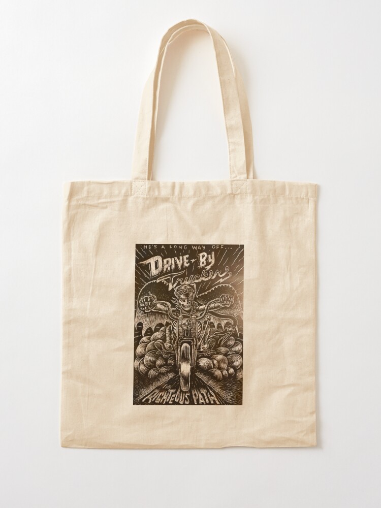  I Ride Therefore I Am Cruiser Tote Bag - Rider Shopping Bag -  Paint Tote Bag - White Black : Home & Kitchen