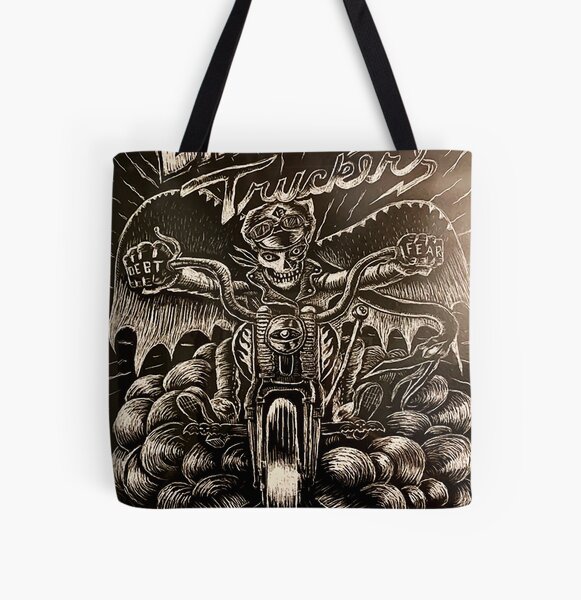  I Ride Therefore I Am Cruiser Tote Bag - Rider Shopping Bag -  Paint Tote Bag - White Black : Home & Kitchen