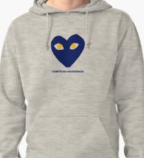 Designer Inspired Blue and Gold Heart Pullover Hoodie