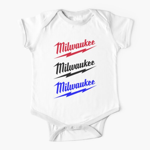 Beste Werkzeuge der Welt Milwaukee-Logo dreifarbig Baby Body Kurzarm