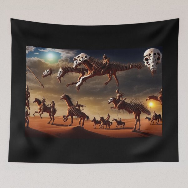 Item preview, Nightmarish undead creatures on the march in a desert designed and sold by BrachiaST.