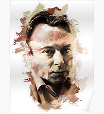 Paint-Stroked Portrait of Activist, Christopher "Hitch" Hitchens Poster