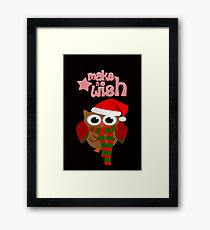 Make a wish christmas funky owl design Framed Print