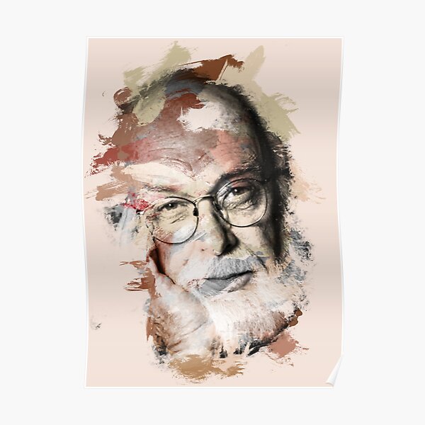 &ldquo;Paint-Stroked Portrait of Magician and Activist, James Randi&rdquo; Poster
