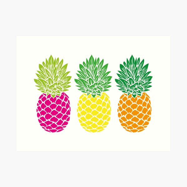 Pineapple Trio | Pineapple Silhouettes | Three Pineapples | Art Print