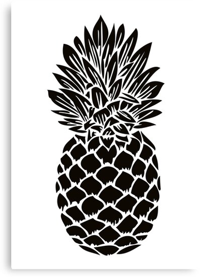 "Pineapple | Black and White" Canvas Prints by EclecticAtHeART | Redbubble