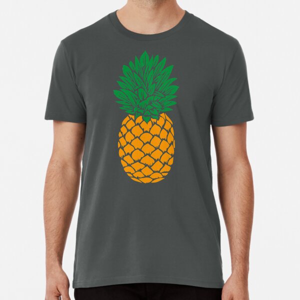 Pineapple | Pineapple Silhouettes | Orange and Green | Premium T-Shirt