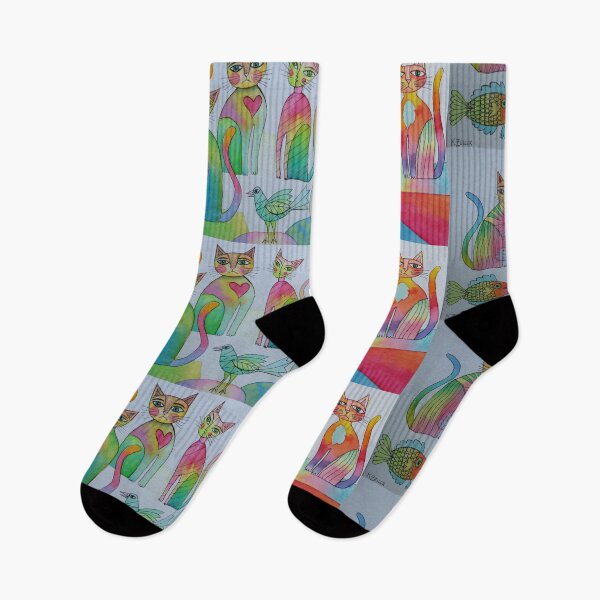 Item preview, seven cats 2 birds and 1 fish designed and sold by Karin Zeller.