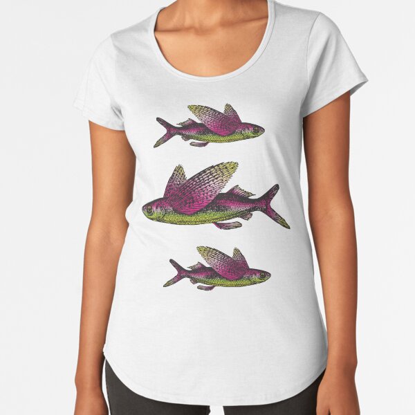 Flying Fish | Vintage Fish | Three Fish | Premium Scoop T-Shirt