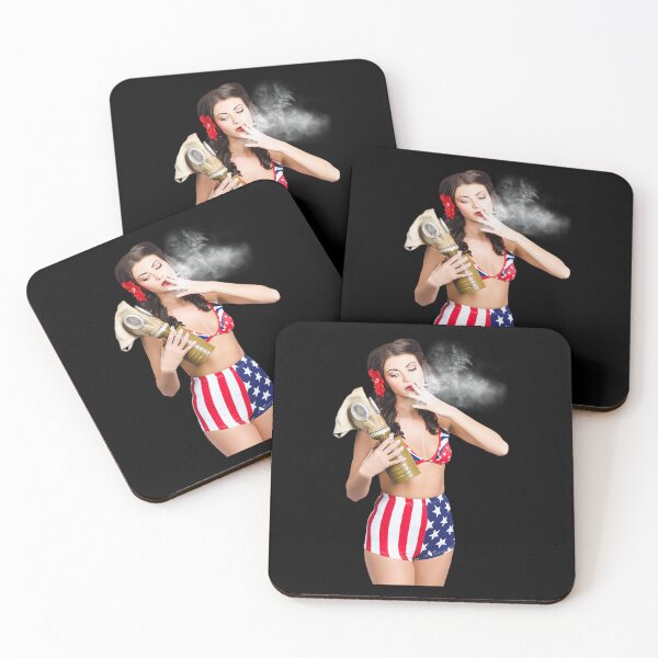 Item preview, american military pin up girl holding gasmask jorgo photography wall art gallery transparent designed and sold by renaatkostayn.