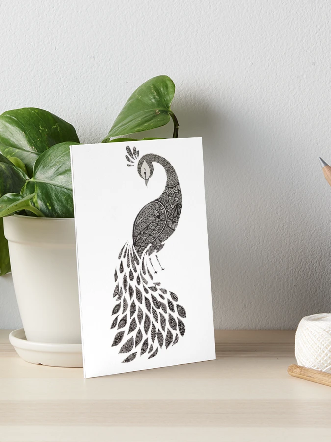 Peacock zentangle
