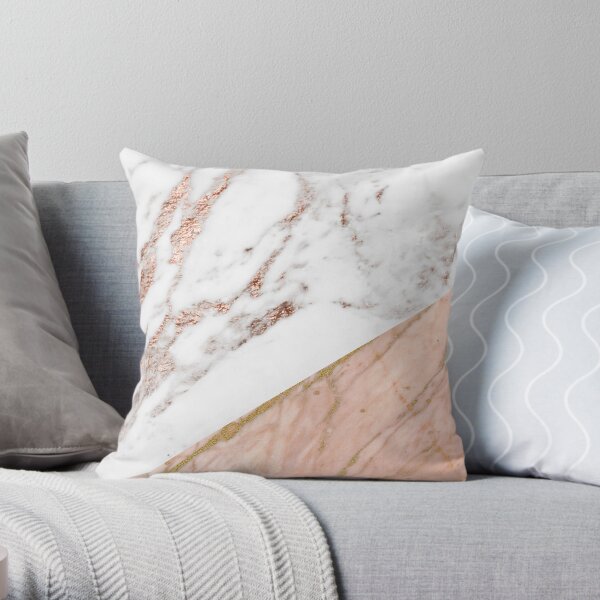 Rose gold marble blended Throw Pillow