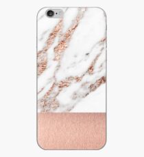Rose gold marble and foil iPhone Case