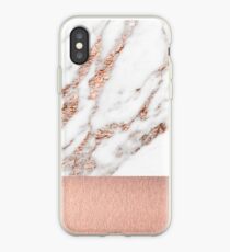 Rose gold marble and foil iPhone Case