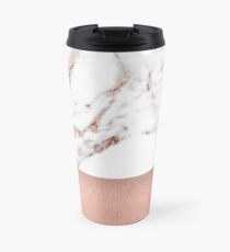 Rose gold marble and foil Travel Mug