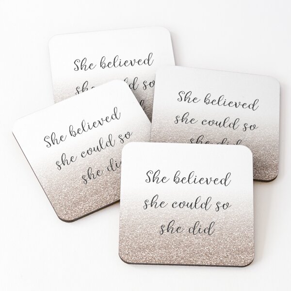 Item preview, She believed she could so she did - rose gold gradient designed and sold by peggieprints.