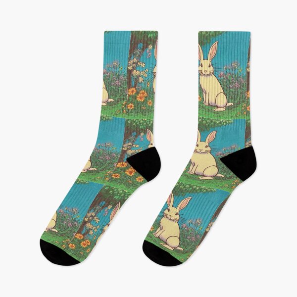 Item preview, Easter Vintage and Cute Floral Bunny in Cottagecore Forest designed and sold by wigobun.