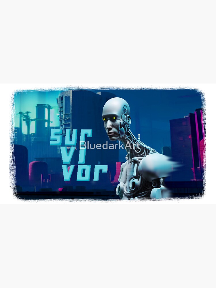 Cyborg Survivor Humanoid Robot in Nuclear City Destruction by BluedarkArt