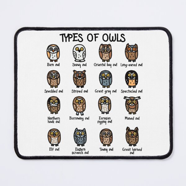 Item preview, Types of Owls Collection For Cute Owl Lover designed and sold by JokeGysen.