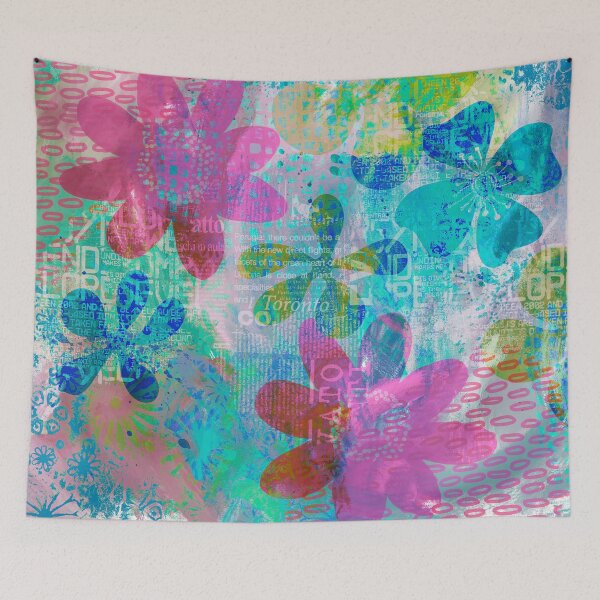 Item preview, Multicolor Flower Mixed Media Art designed and sold by artsandsoul.