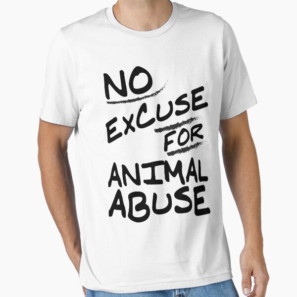 Vista previa del artículo con la obra «No hay excusa para el maltrato animal - Camisetas veganas», diseñado y vendido por tillhunter.