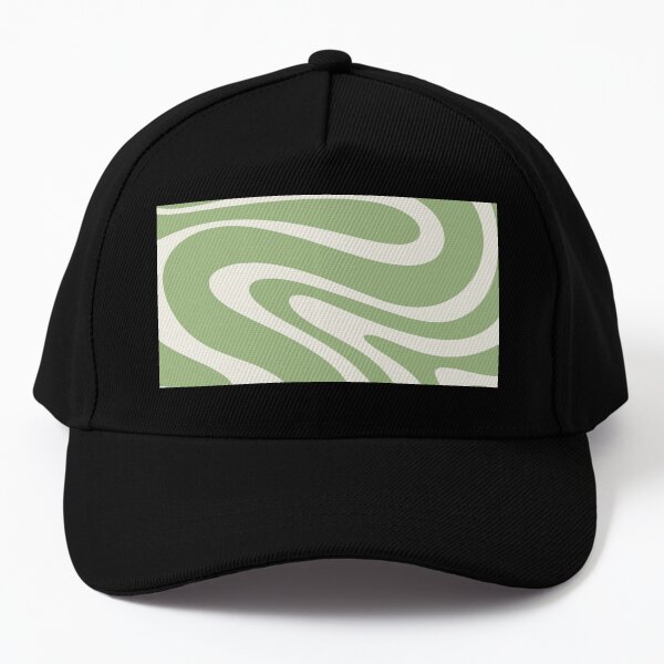 Retro Swirls Matcha Sage Green Tea and Cream Abstract