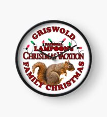 National Lampoon’s – Christmas Vacation Deep Red Text Clock