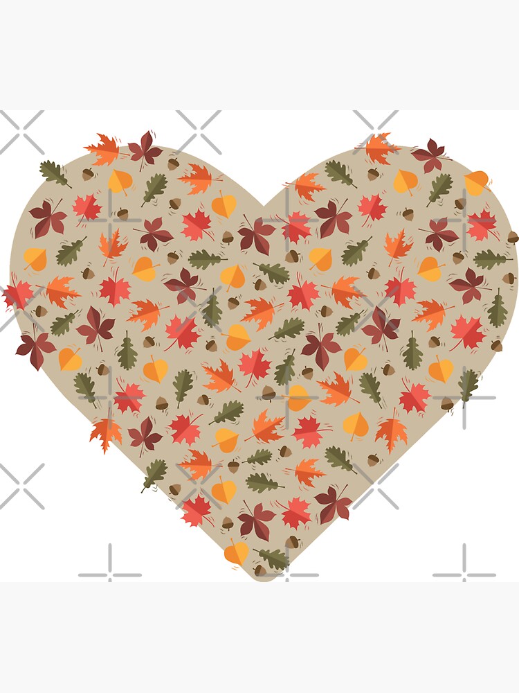 Autumn Leaves Pattern Beige Background by PrintablesP