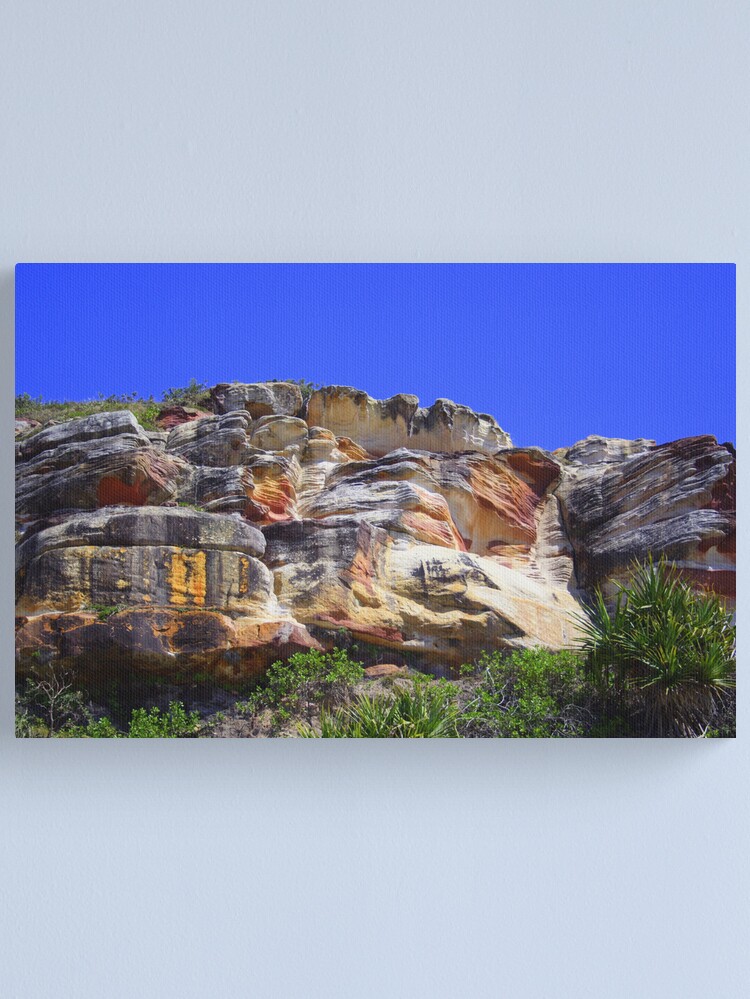 Thumbnail 1 of 3, Canvas Print, Cliffs at Evans Head, NSW designed and sold by theoddshot.