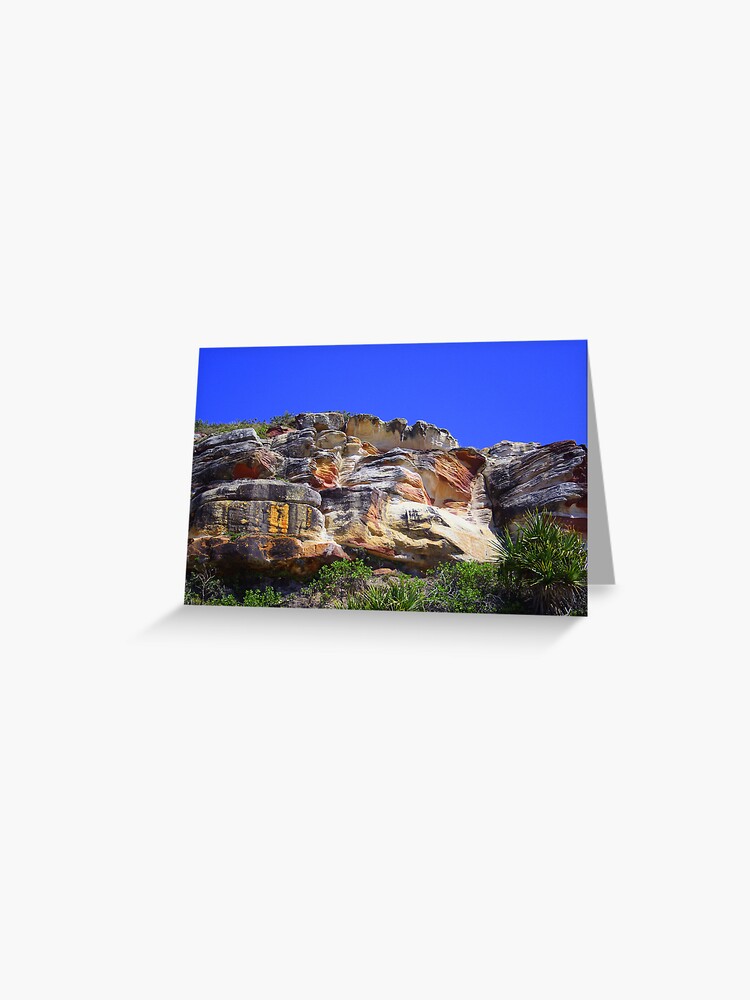 Thumbnail 1 of 2, Greeting Card, Cliffs at Evans Head, NSW designed and sold by theoddshot.