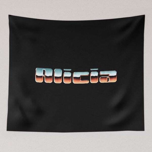Item preview, Alicia name - Cool 80s retro chrome design designed and sold by NameTheory.