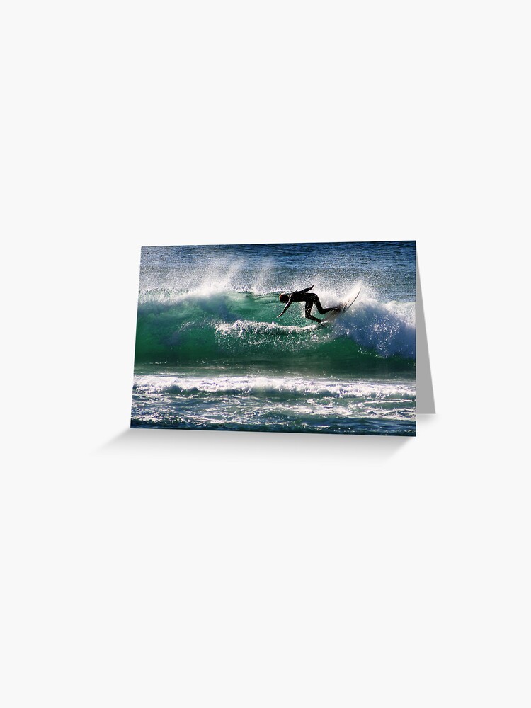 Thumbnail 1 of 2, Greeting Card, Emerald Surfer designed and sold by theoddshot.