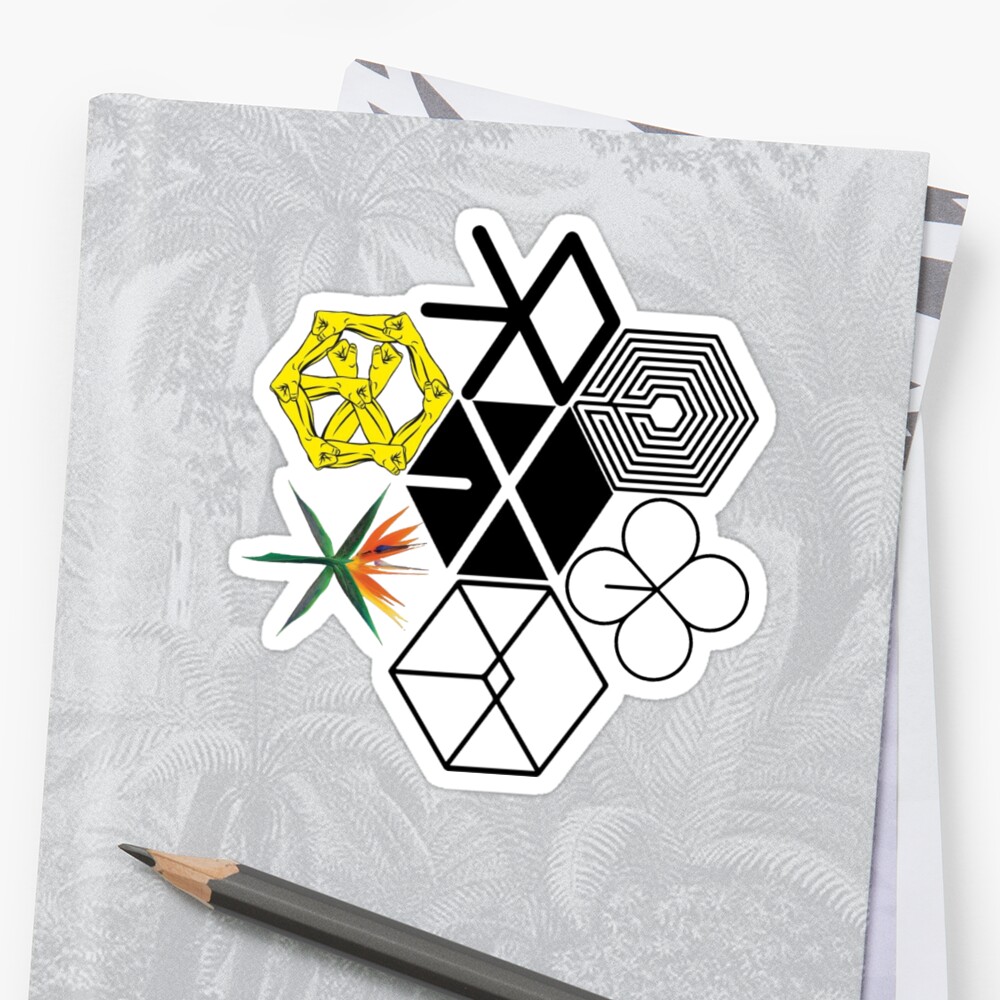 exo logos sticker by kaizew167 redbubble