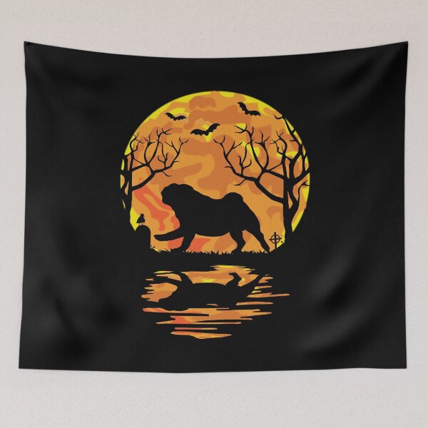 Item preview, Funny Pug Spooky Halloween For Dog Lovers designed and sold by GravitiTees.
