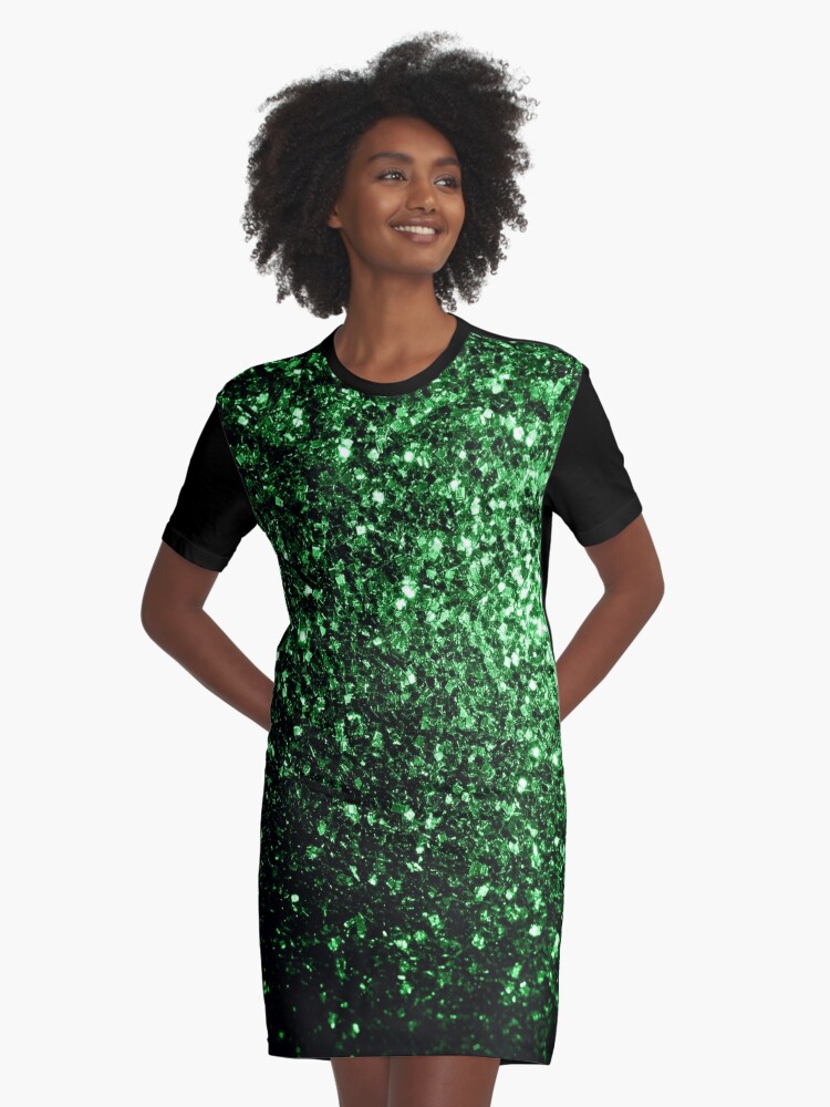 dark green glitter dress