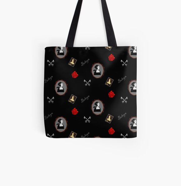 Anne Boleyn print black and red All Over Print Tote Bag