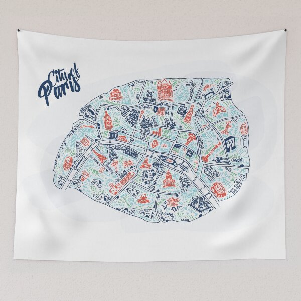 Item preview, City map of Paris illustration designed and sold by DANE_Projects.