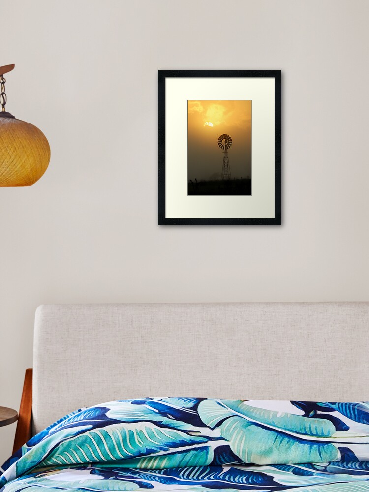 Thumbnail 2 of 7, Framed Art Print, Windmill Sunrise designed and sold by theoddshot.