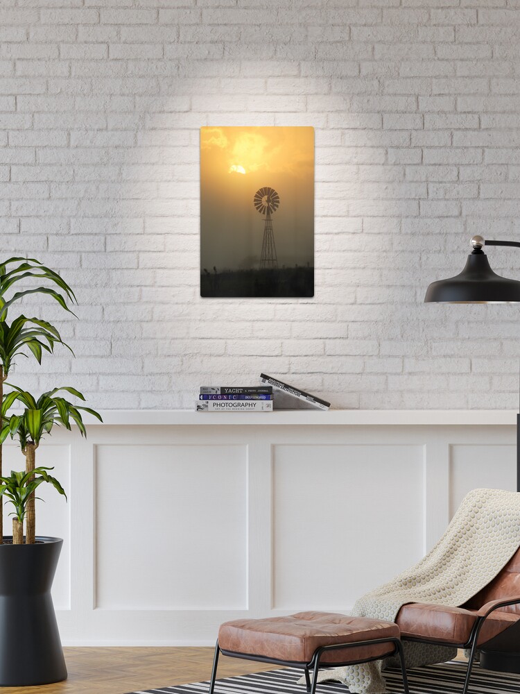 Thumbnail 1 of 4, Metal Print, Windmill Sunrise designed and sold by theoddshot.