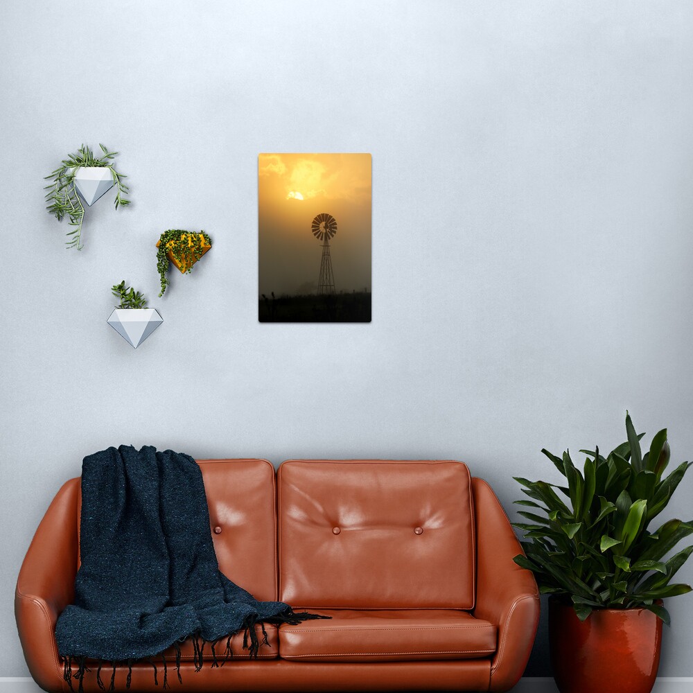Windmill Sunrise Metal Print