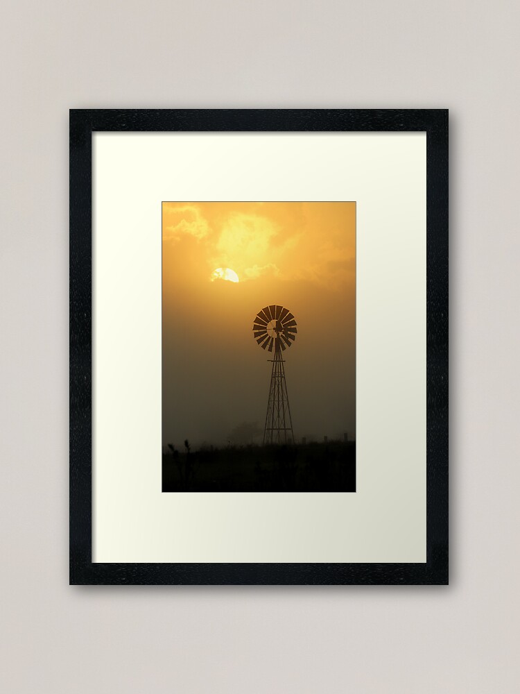 Thumbnail 1 of 7, Framed Art Print, Windmill Sunrise designed and sold by theoddshot.